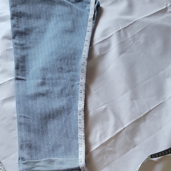 LEVI  Strauss  Boyfriend Light Blue Striped Women's Jeans Size 12 - Picture 8 of 16